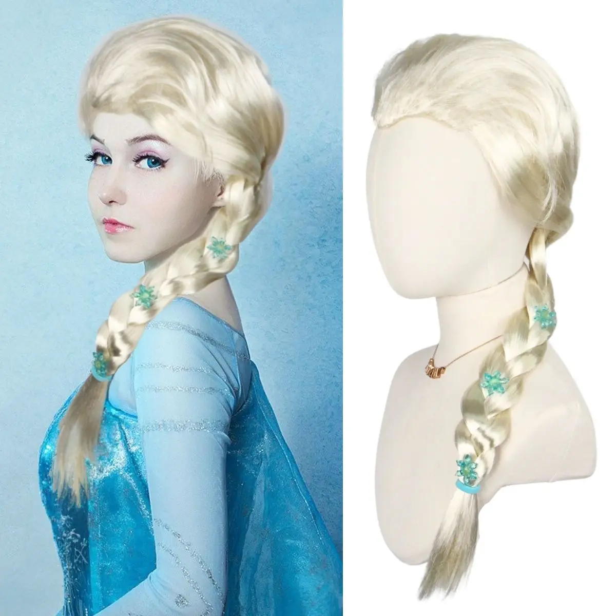 

Anxin Factory Price Fancy Party Anime Braiding Hair Anime Frozen Cosplay Hair Wigs For Girls