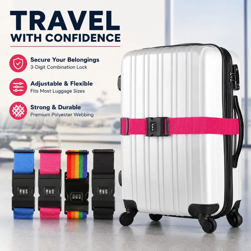 

Single Combination Lock Luggage Strap Secure Travel Case Binding Belt Reinforcement Band Anti-loose Safety Belt Durable Travel