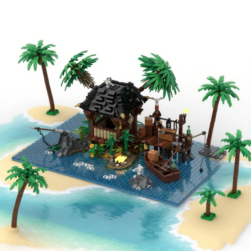 

816 шт. MOC порт Соважные острова, комплект для переоборудования острова Getaway, пираты, строительные блоки, рождественский подарок, вдохновляет неограниченное количество творчества
