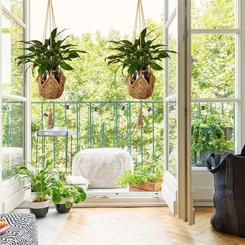 Macrame Plant Hanger Rope Flower Pot Net Basket Indoor Outdoor Hanging Planter Home Wall Decor