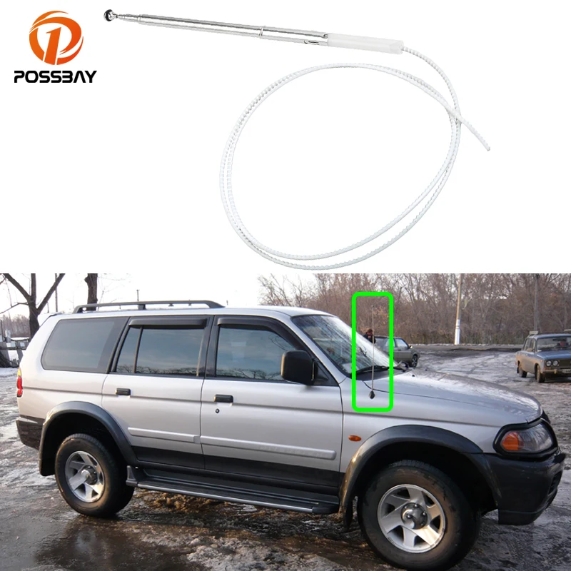 Car Antenna for Mitsubishi Pajero 2000-2006 AM/FM Radio Signal Aerials Mast Rope 6-Section Steel antena eletrica automotiva