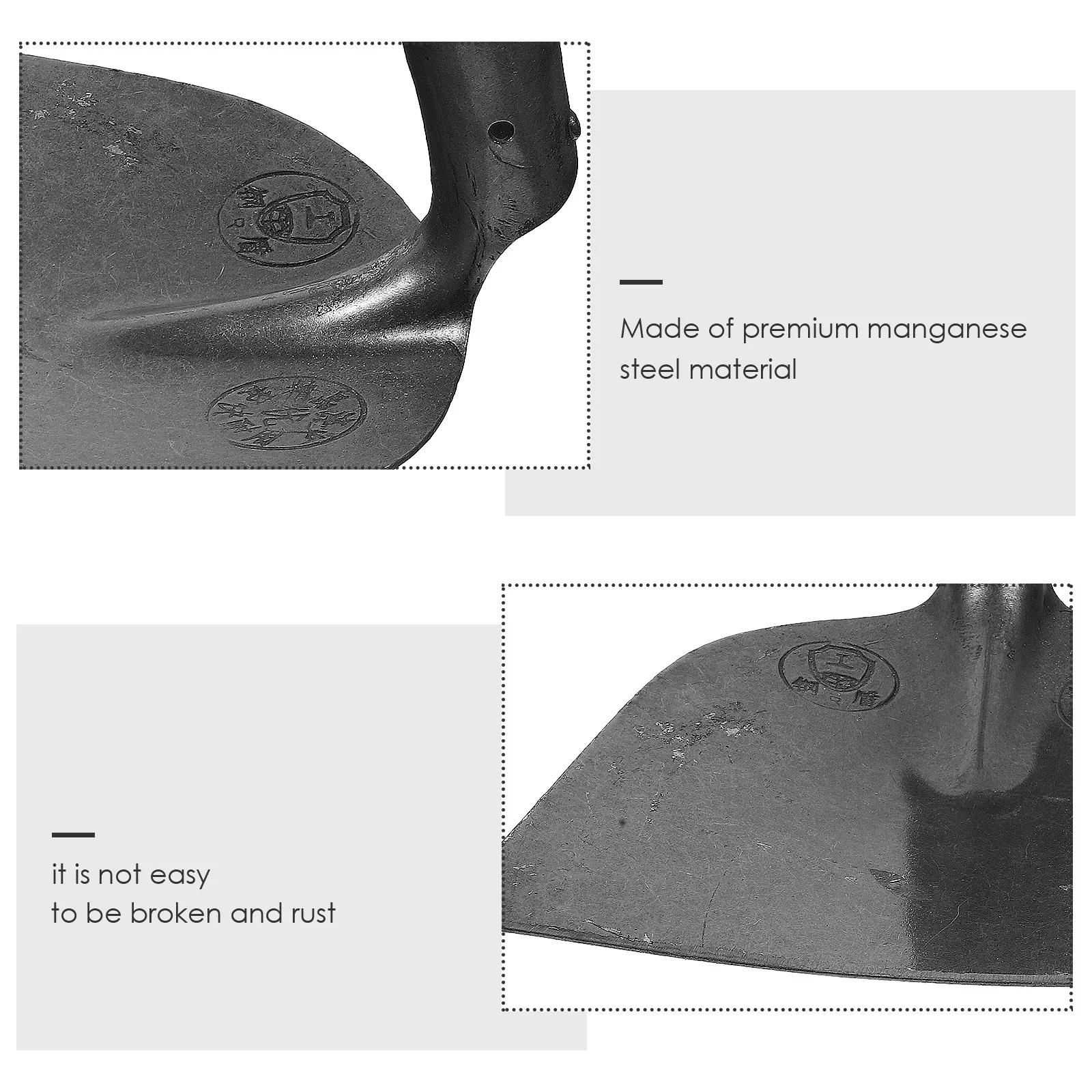 Kepala Cangkul Pertanian Tahan Lama, Pengganti Baja Mangan Kekerasan Tinggi, Ukuran Besar, Alat Pertanian Praktis yang Diperlebar untuk Pertanian Rumah