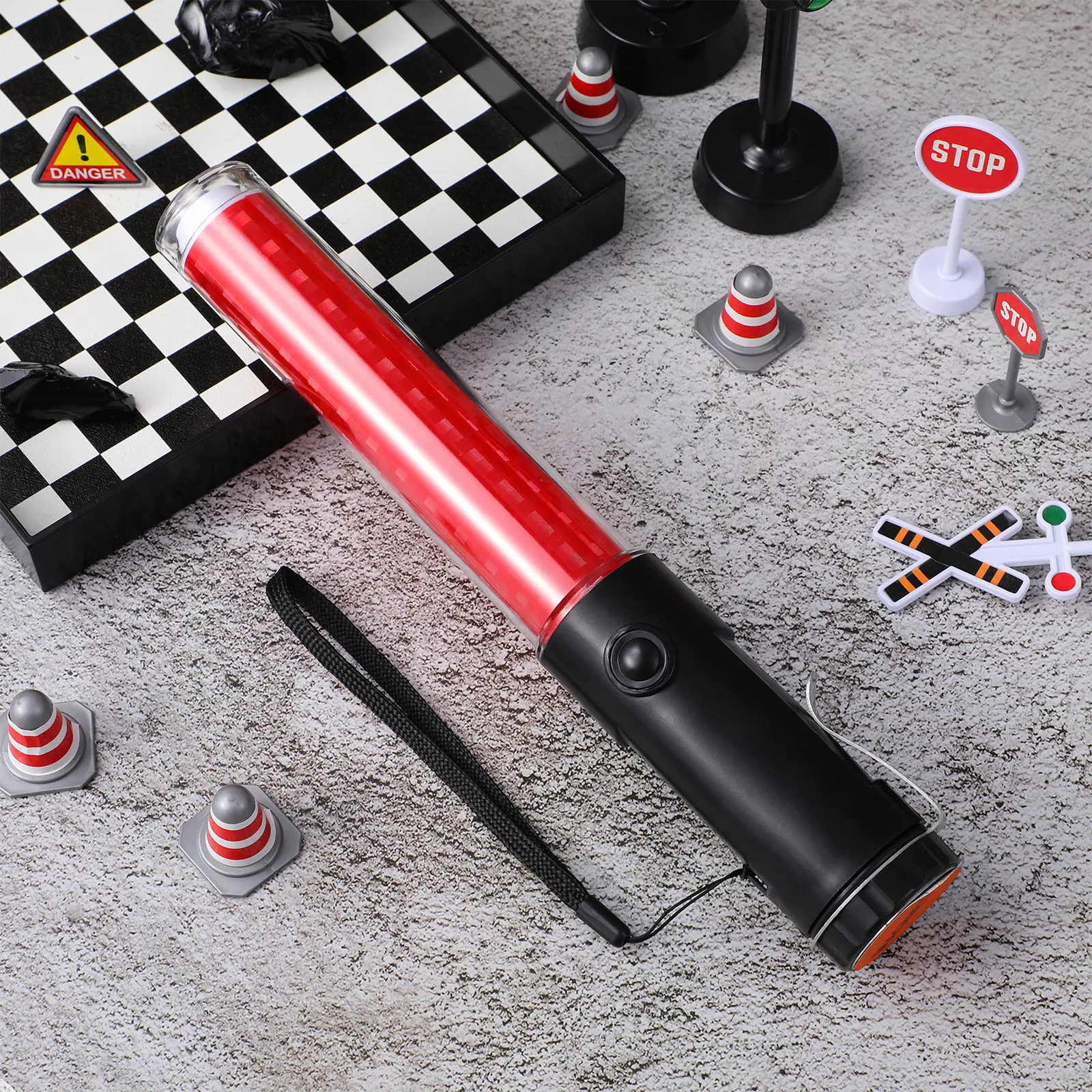 Bright LED Glow Stick with Integrated Hook for Concert Cheering Holiday Decor Traffic Direction Evacuation Warning Reusable