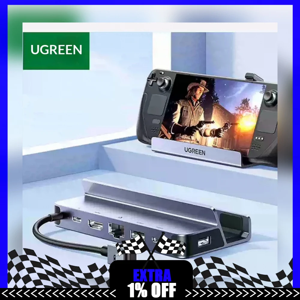 UGREEN 15388 Steam Deck Docking Station 6 in 1 USB C Hub with 4K HDMI Gigabit Ethernet PD 100W USB 3.0 Ports