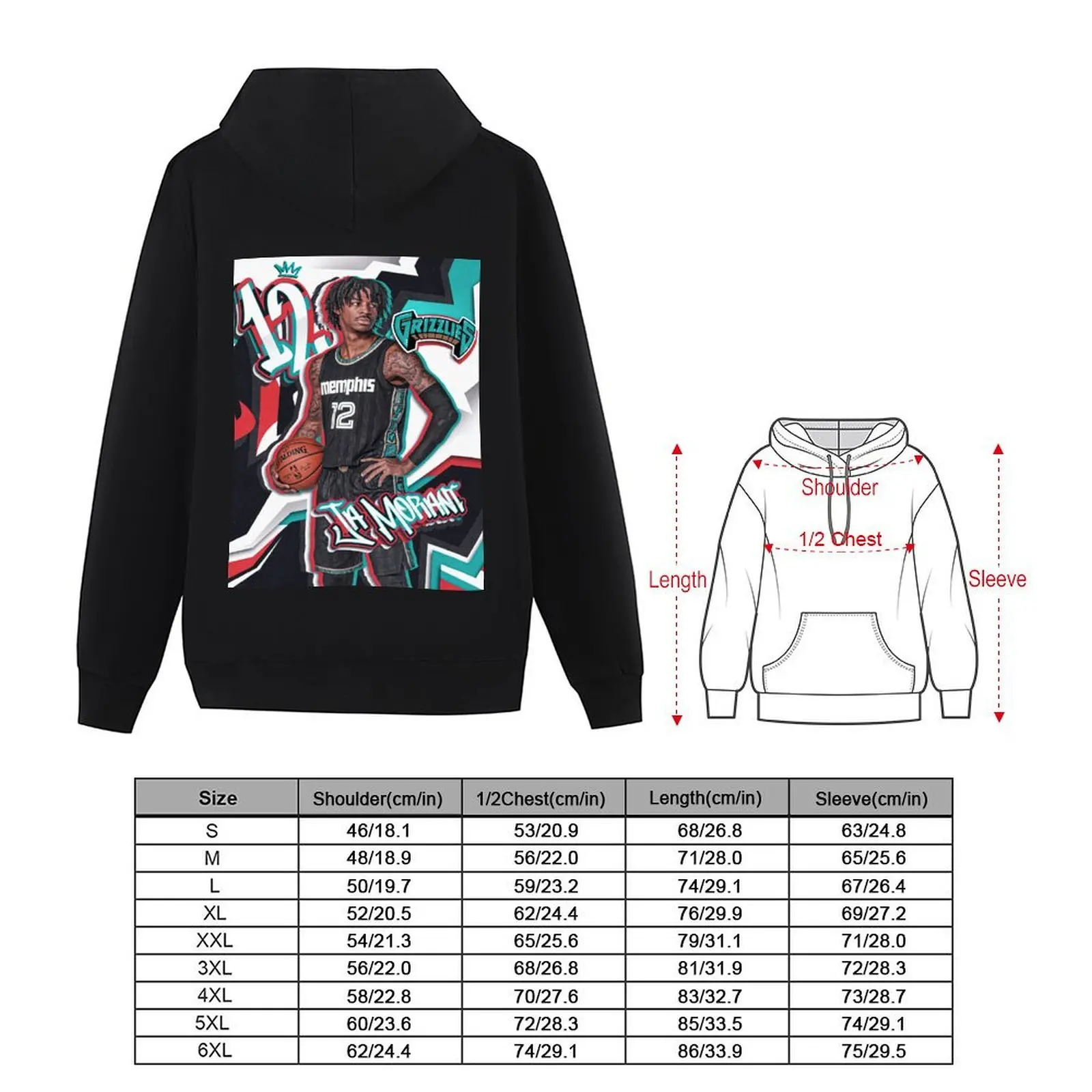 Sudadera con capucha de baloncesto Ja Morant, ropa coreana de otoño, conjunto de sudadera para hombre, sudadera para hombre, ropa para hombre, jersey con capucha