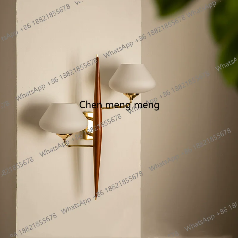 

Medieval living room background wall brass wall lamp, retro villa hotel corridor aisle bedroom wall lamp