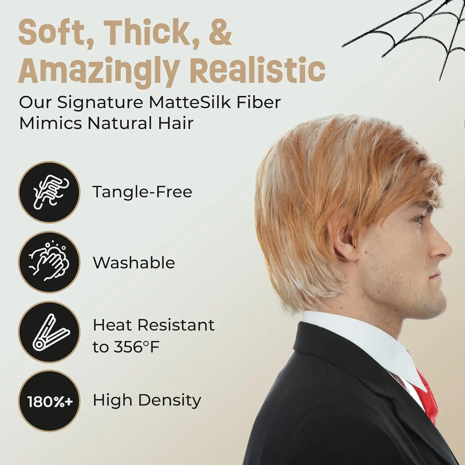 Men's Heat Resistant Synthetic Costume Wig 6