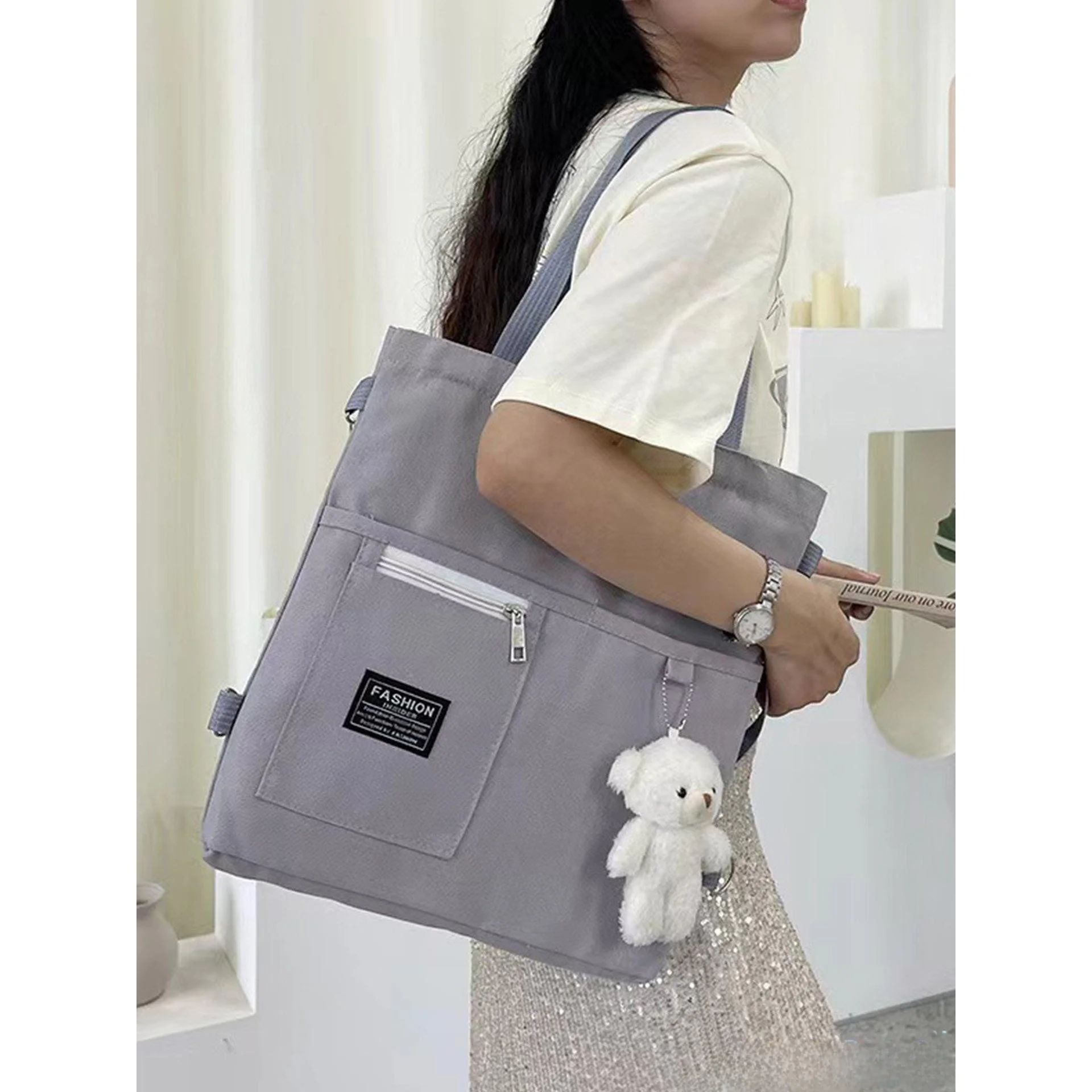 

Модная холщовая сумка через плечо для женщин, сумка-рюкзак для хранения вещей для детей, студентов, для поездок и занятий, корейская версия