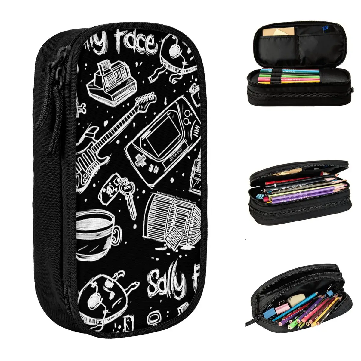 Großes Federmäppchen mit großem Fassungsvermögen, Sally Face Federmäppchen, Bürobedarf, doppellagige Federtasche, Make-up-Tasche für Mädchen, perfekte Geschenke