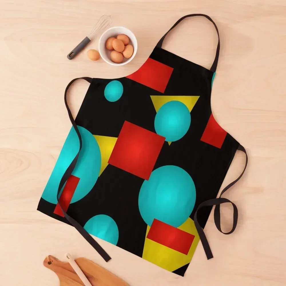 

Geometric Colourful Design Apron for women with pocket Household Items men's barbecue barber men Apron
