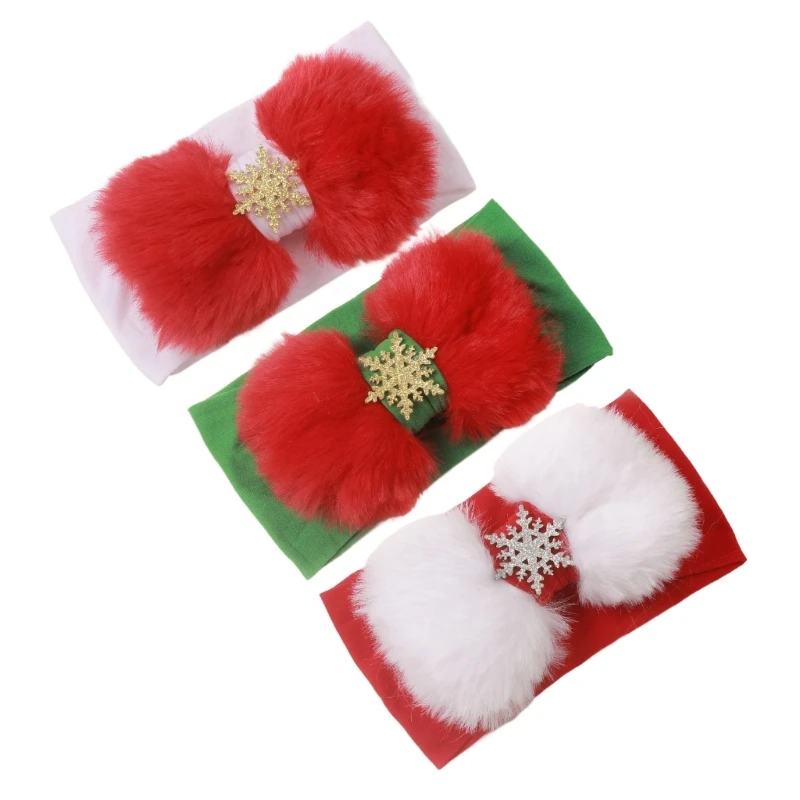 Baby Headband Comfortable Toddlers Hairband Christmas Snowflake Headwear for Photography and Daily Wear