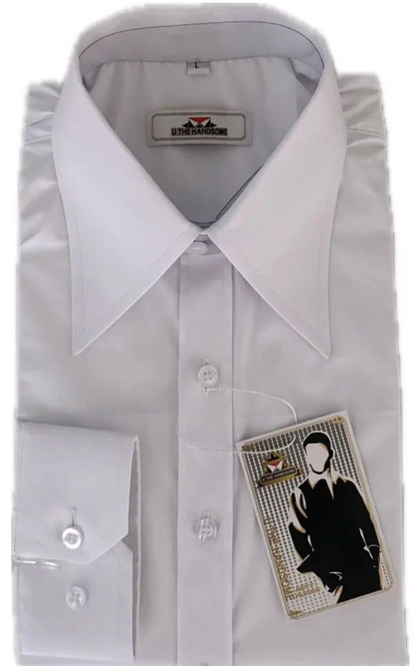 Herenoverhemd ontwerp retro trendy merk lang puntig overhemd - heren authentiek retro-uitstraling op maat gemaakt overhemd