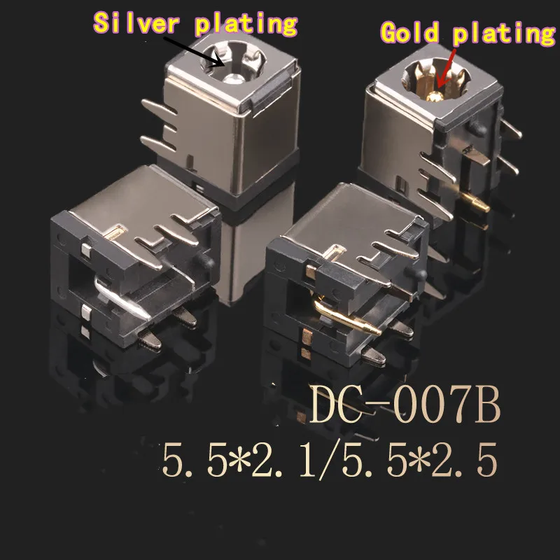 10 قطعة مقبس طاقة أنثى DC-007B: منفذ شحن الشاشة/الكمبيوتر المحمول مع قلب 5.5*2.1/2.5 مم، لوحة توصيل 6 دبابيس، 091