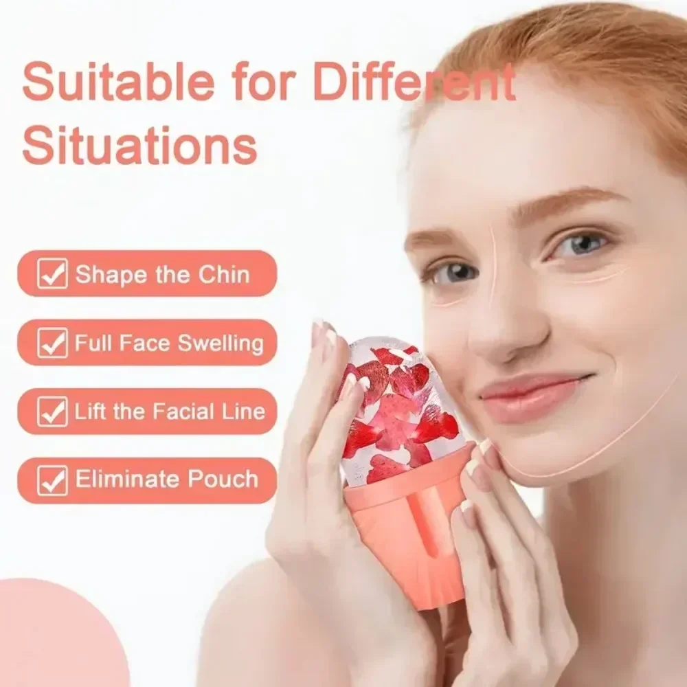 Rouleau à glace en silicone pour lifting du visage, outils de contour du visage, plateaux à glaçons, globe de glace IkEye, masseur de visage, outil de soins de la peau de beauté