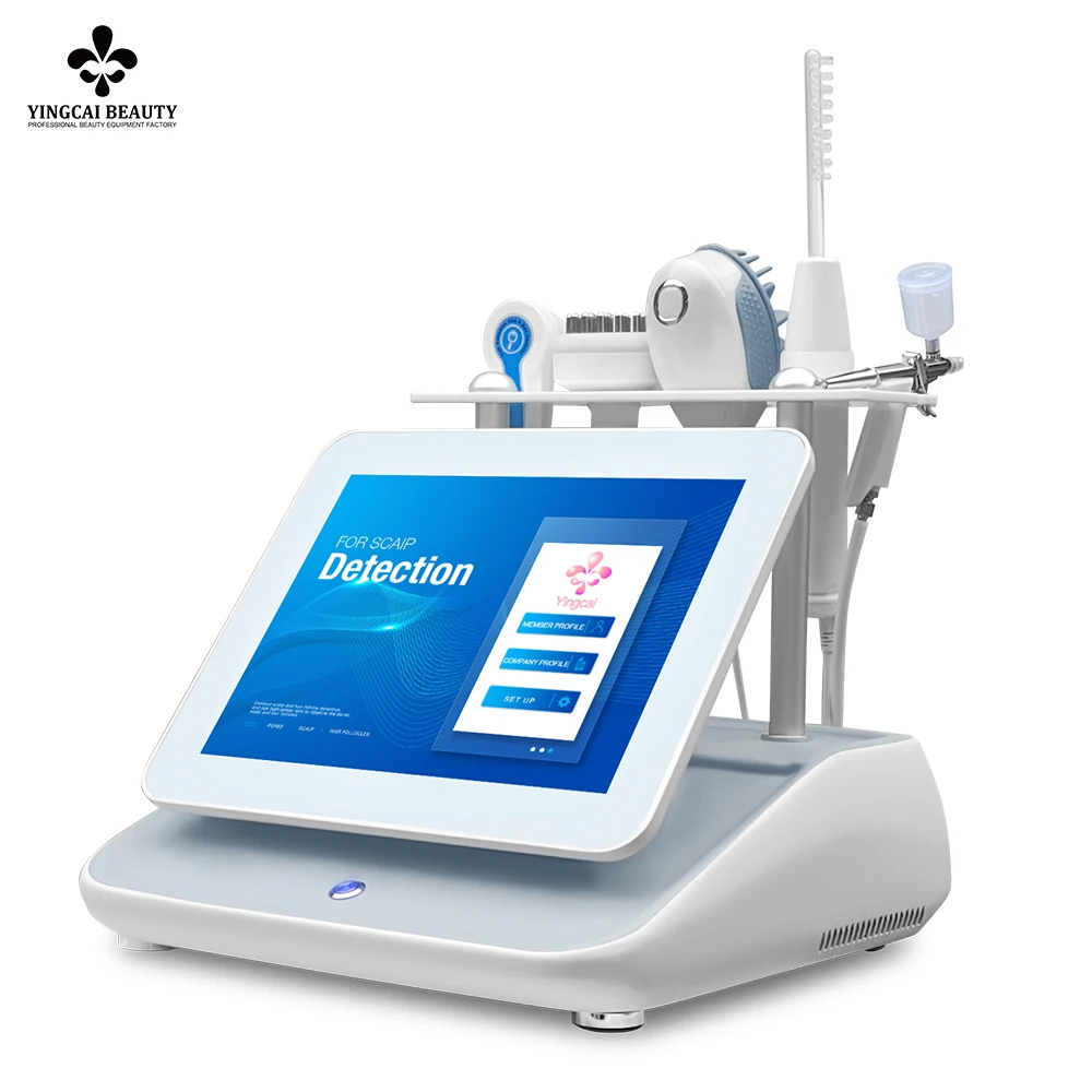 

2025 5in1 Hair Loss Treatment Growth 2 HD Detector Heads Scalp Analysis Device Hair Analyzer Machine for Hair Loss Scalp Massage