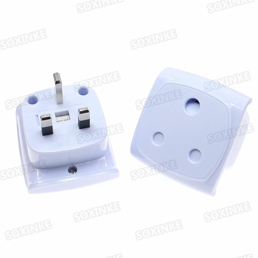 Large South African to UK BS1363 Plug with fuse Travel Adapter Converter AC Electrical Plug Socket 13A/16A