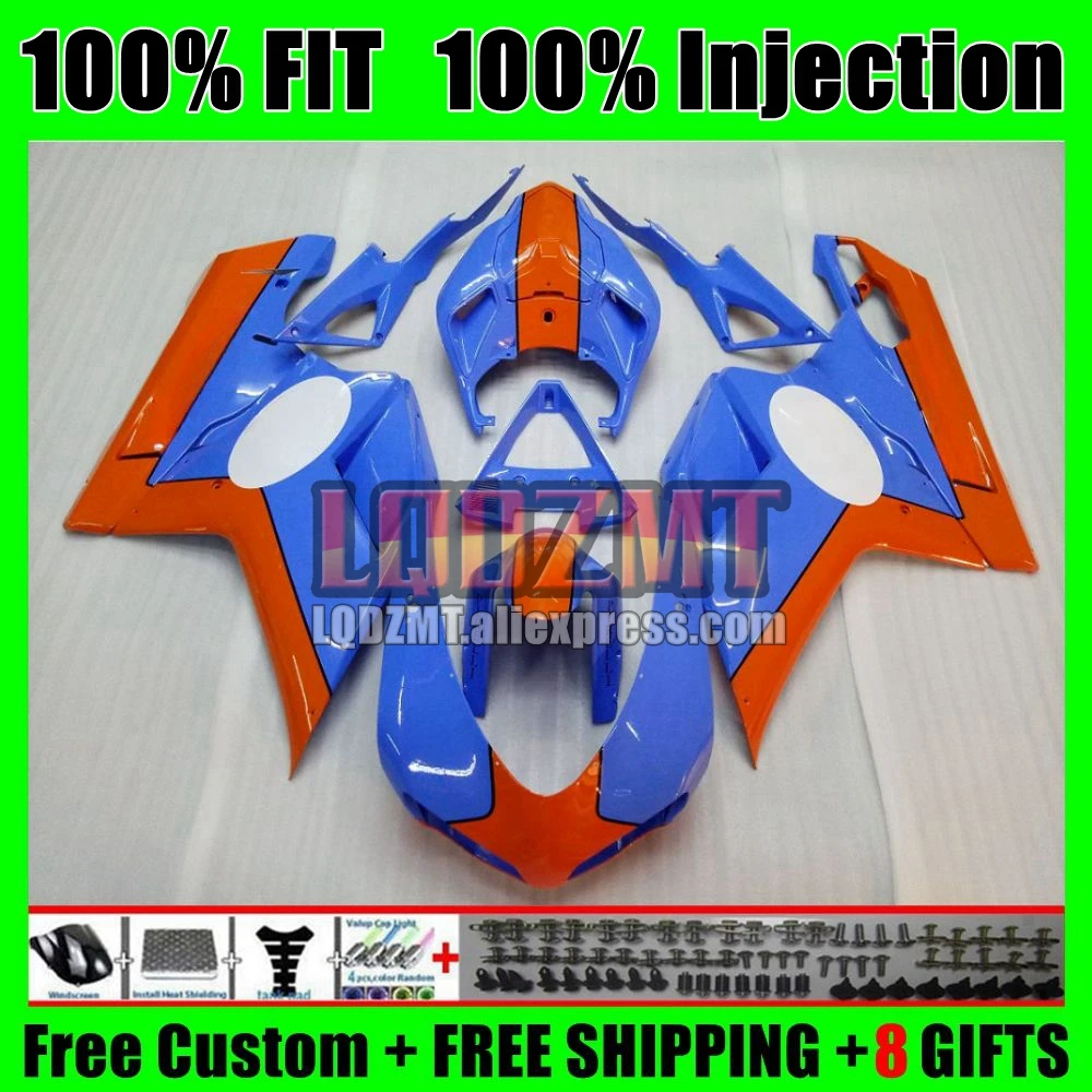 Injection For DUCATI 848 1098 1198 R S 121No.15 848S 07 08 09 10 11 12 1098S 2007 2008 2009 2010 2011 2012 Orange blue Fairing