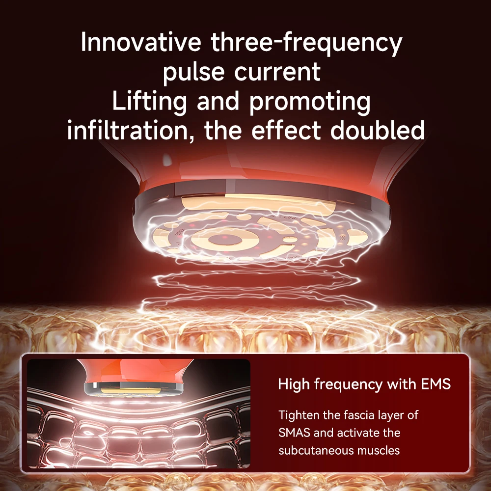 2025 New Home Use Face & Neck Lifting Massager RF EMS Skin Care Device With LED Light Therapy For Anti-Aging Wrinkle Removal