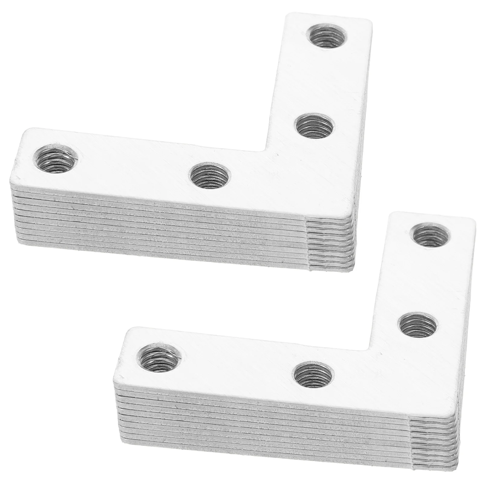 

20 Sets Furniture Fasteners Stainless Steel L Brackets Heavy Duty Corner Braces Metal Shelf Support Cabinet Table Stabilizer