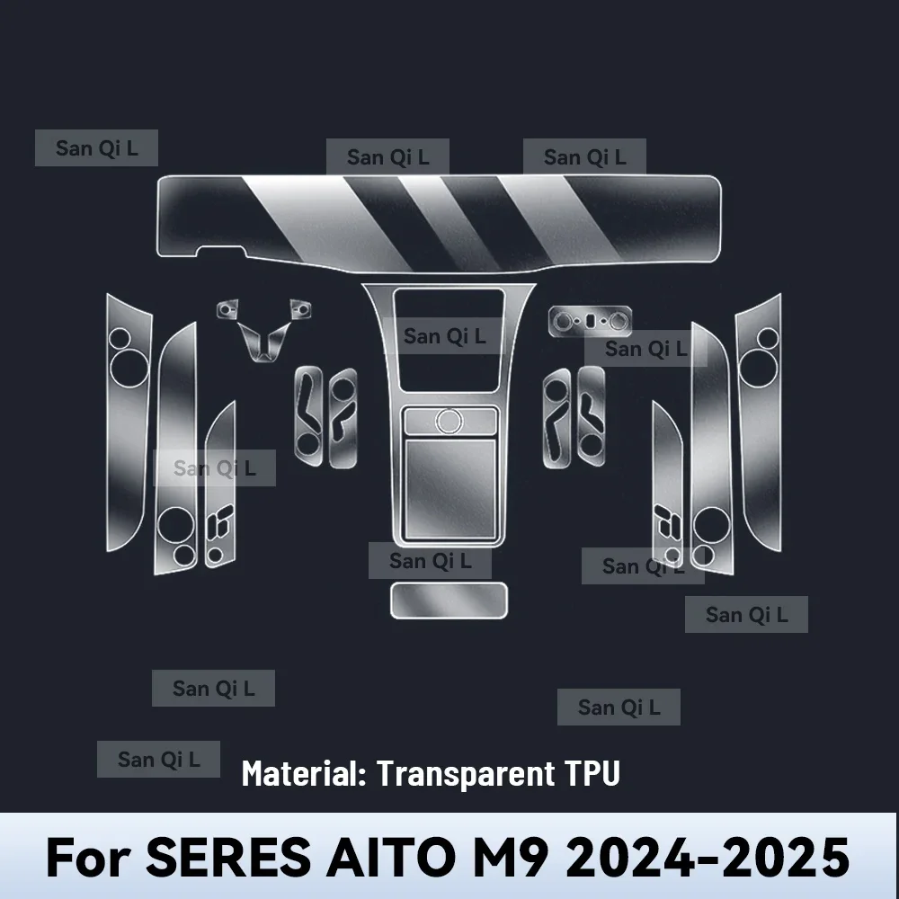 

For SERES AITO M9 2024 2025 Transparent TPU Car Center Console Media Dashboard Navigation Anti-scratch Protector Interior Film
