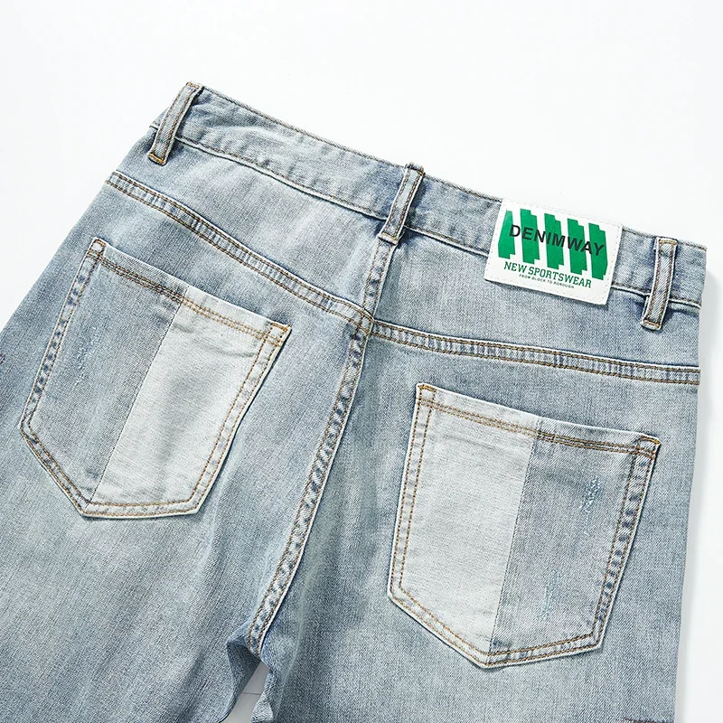 Celana Jeans Pria Celana Denim Pria Model Sambung Bordir Celana Panjang Fashion Streetwear Vintage Baru Gaya Y2k Lembut Mewah