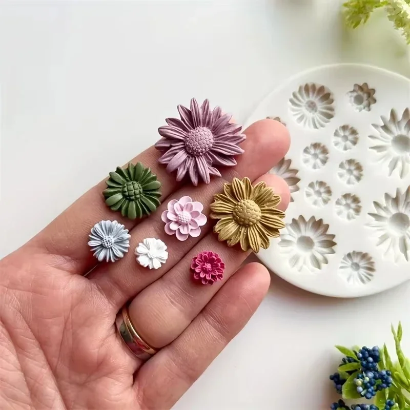 Flower Silicone Mould Bouquet Polymer Clay Flower Casting Mold For DIY Earring Pendants Making Polymer Clay Craft 1pc DIY Moulds