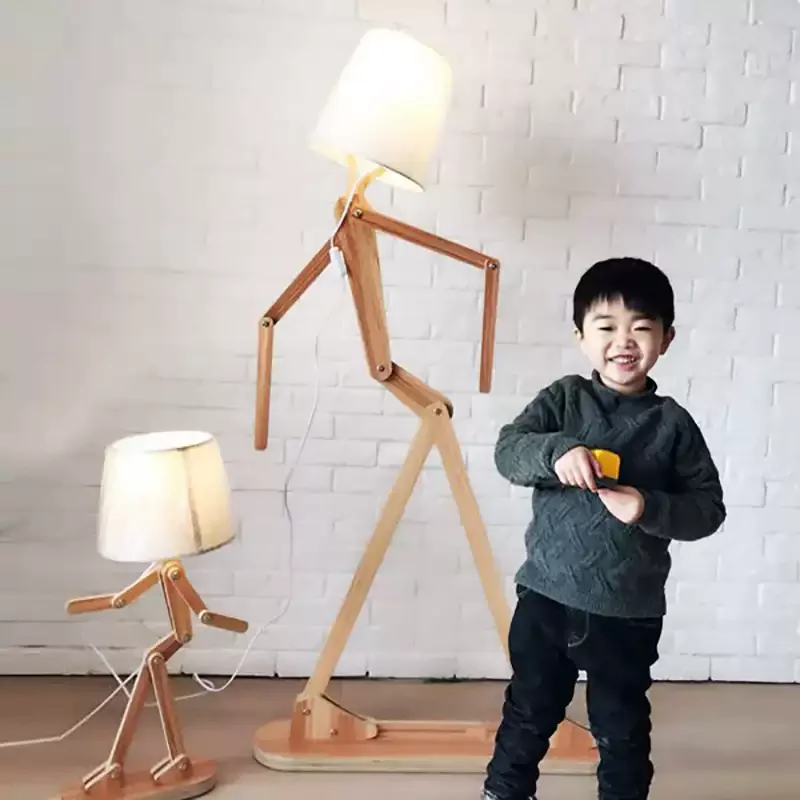 DIY Floor Light LED Humanoid Puppet Sofa with Personalized Decoration Cartoon Bedroom Standing Light