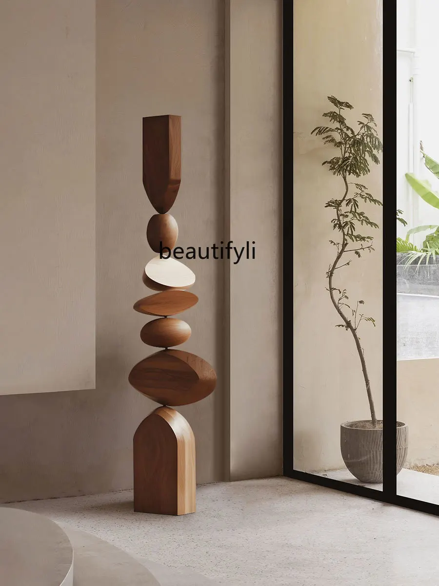 

Hotel Sample Room Solid Wood Sculpture Art Floor Ornaments Hallway Vertical Height Decorations