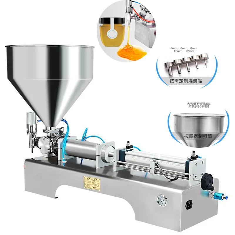 10-1000ML Electric Pneumatic Single Head Paste Filling Machine Bee Toothpaste Sauce Skin Care Product Filling Machine