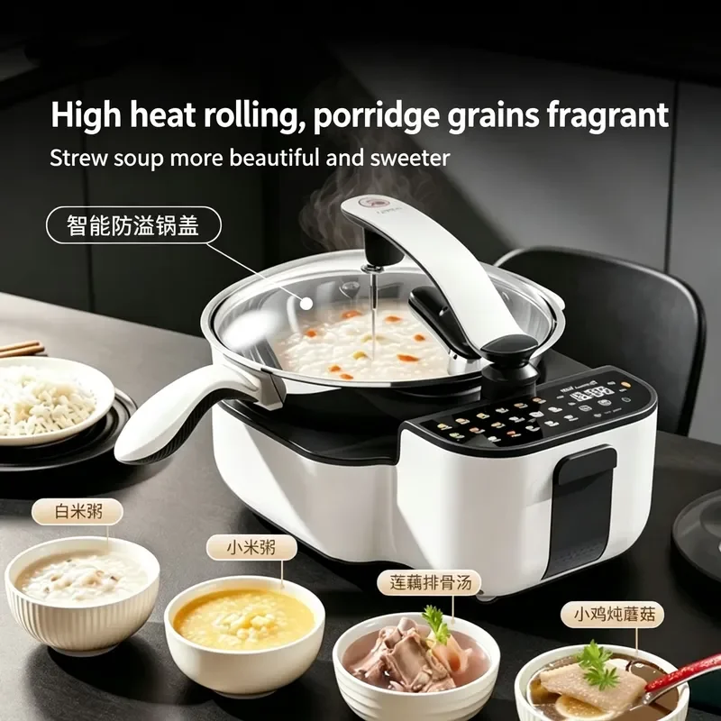 Smart Automatic Cooking Machine with Non Stick Frying Pan Intelligent Heated Mixer for Home Kitchen Appliance 2026 New