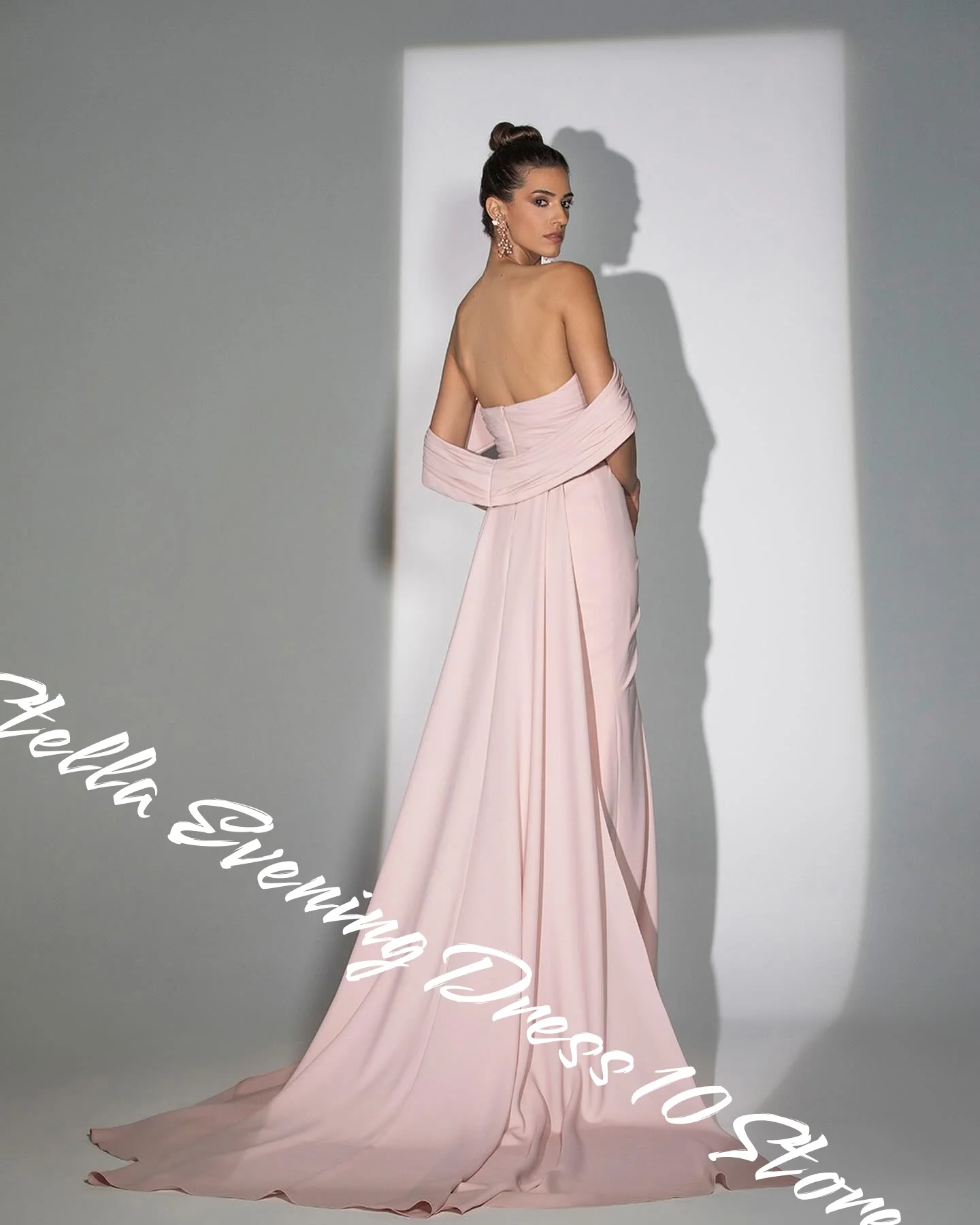 Robes De soirée en Jersey exquis personnalisées, drapées modernes, col bateau, robes De célébrité, tempérament, balayage Train