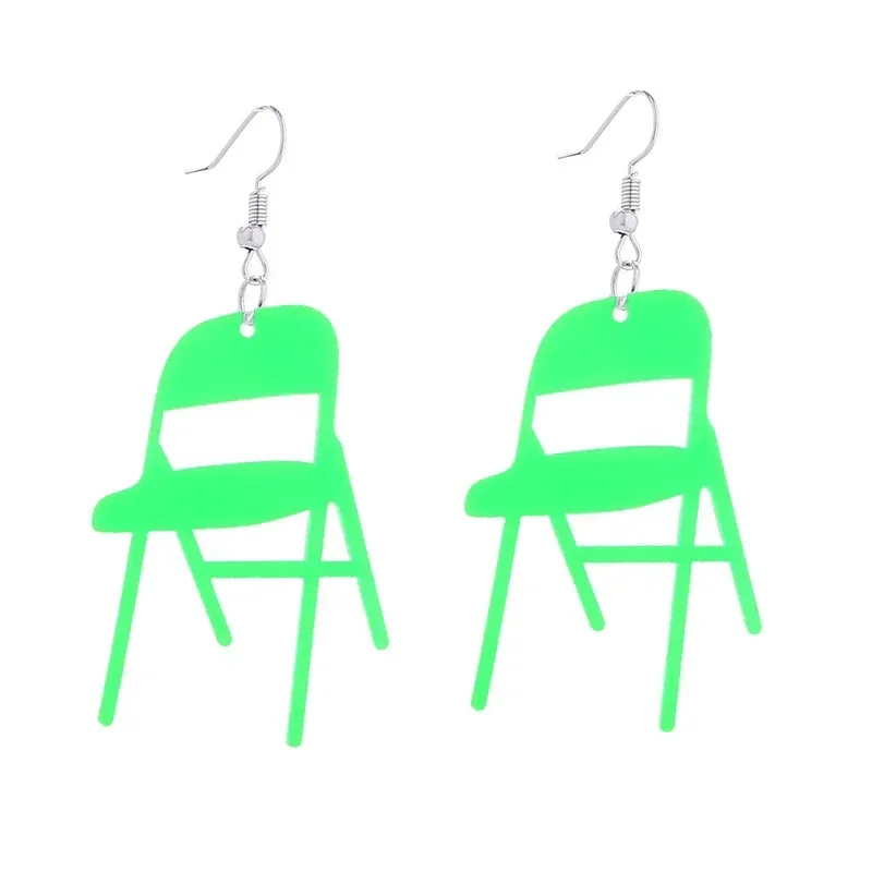 Funny Pink Green White Acrylic Chair Drop Earrings For Women Girls Jewelry Accessories Gifts