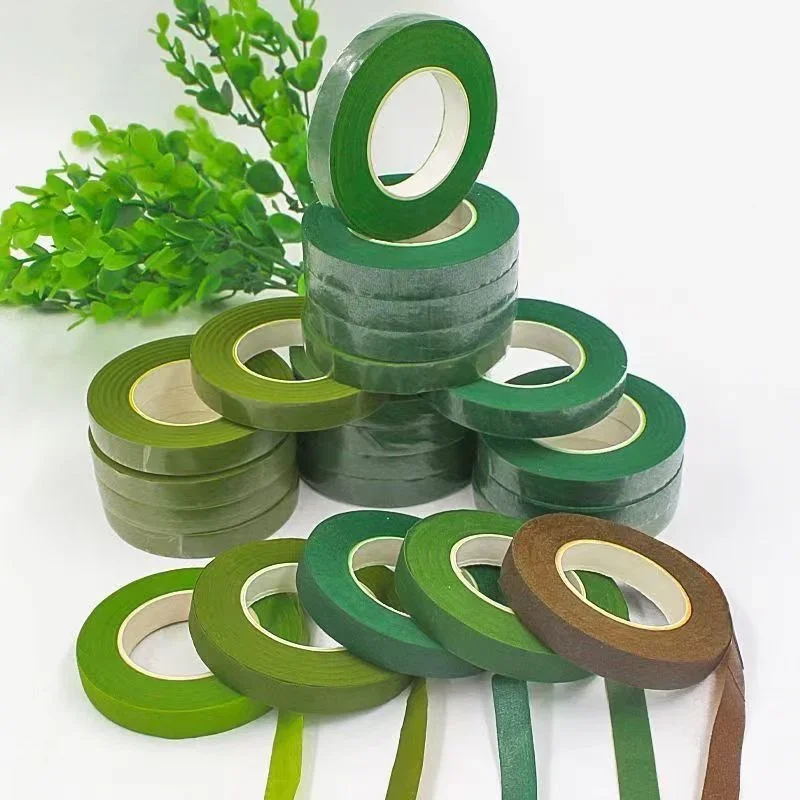 Self-adhesive Floral Paper Tapes Bouquet Stem Green Floriculture Tape Stamen Wrapping Florist DIY Artificial Flower Supplies