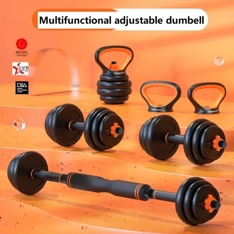 Hot Sale 6-Piece Adjustable Kettlebell Dumbbell Set 10-40kg Iron Barbell Gym Fitness Exercise Free Weights