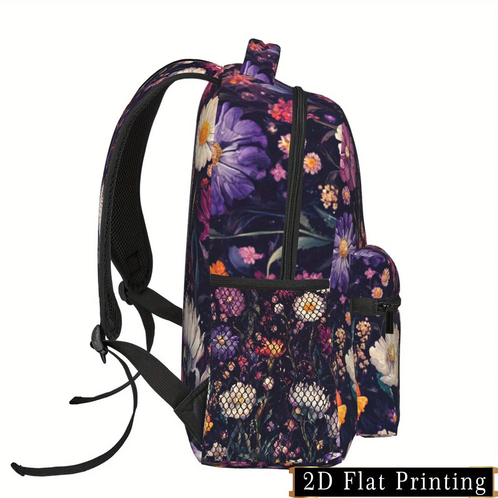 Floral Print Pattern Shoulder and Waist Protection Design Backpack Fashionable IPad Laptop Bag with Large Capacity