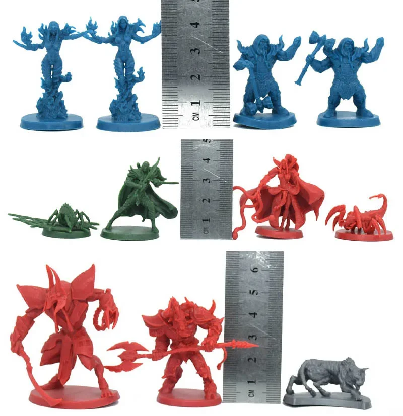 TRPG Board game miniatures Sword magic human elf drawf warrior warlock mage heroes enemies evil serpent dungeons monster models