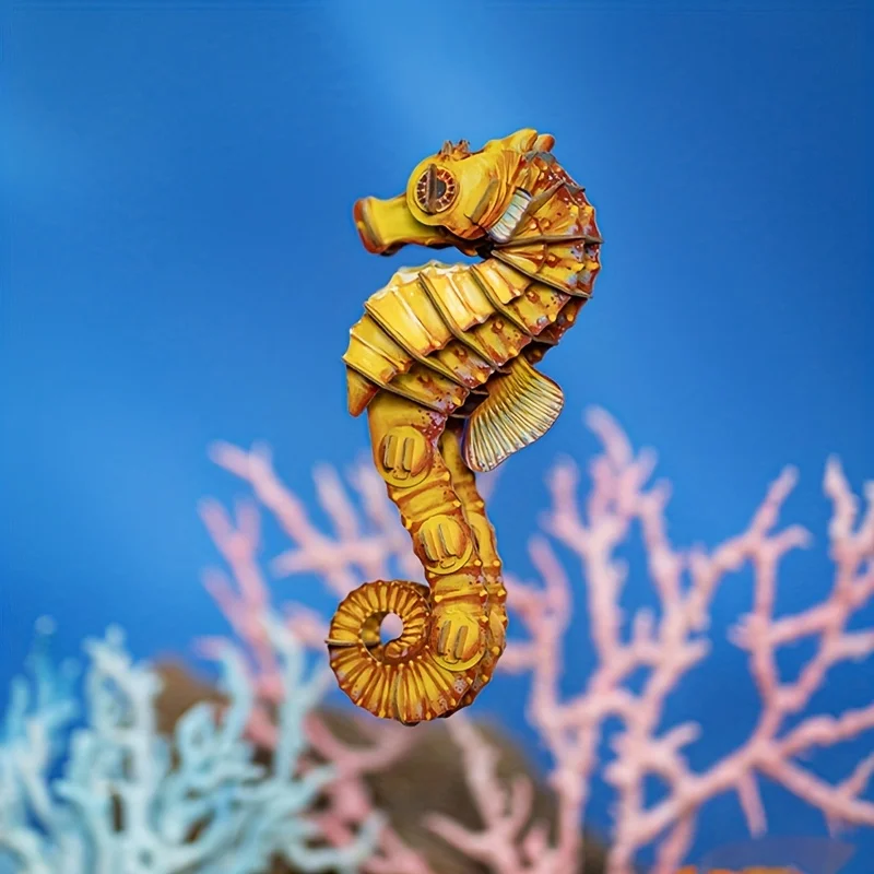Seahorse 3d Kraft Paper Puzzle Diy Creative Splicing Model Of Marine Animals Home Decoration Crafts Small Ornaments