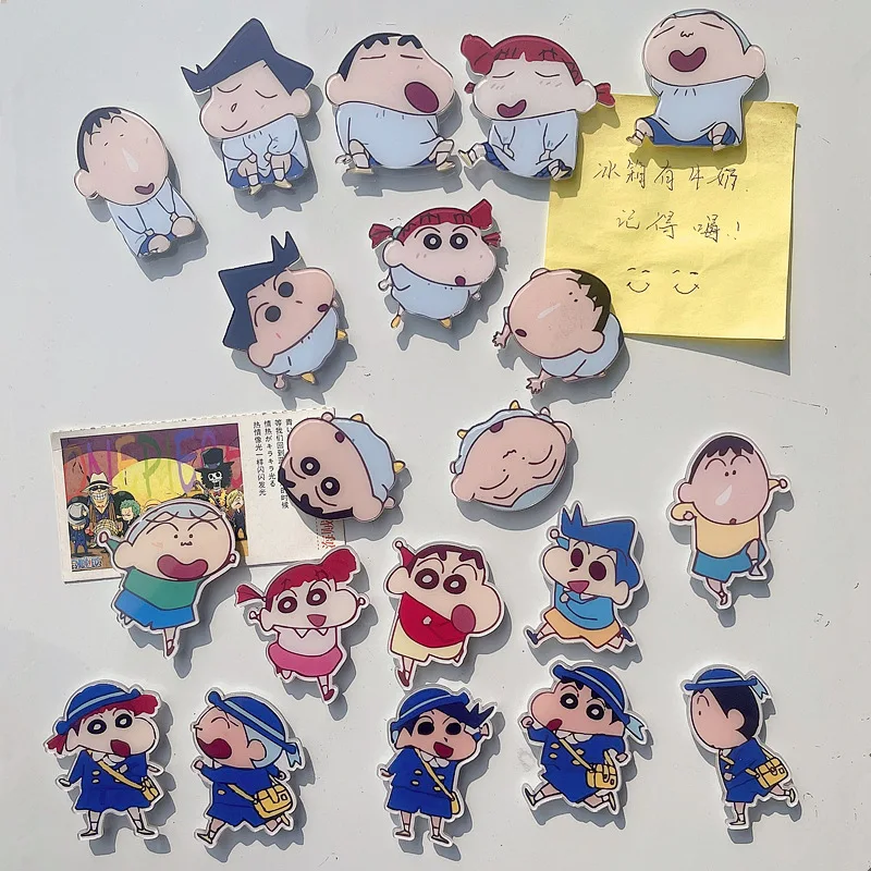 Crayon Shin-Chan Cartoon Acrylic Refrigerator Sticker Kawaii Creative Animation Peripheral Home Decoration Birthday Gift