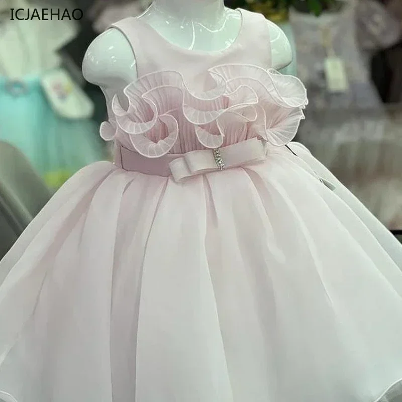 2025 Kids Birthday Party Princess Children's Dress Clothes Flower Girl's Elegant Wedding Tutu Dresses Summer Clothes Vestidos