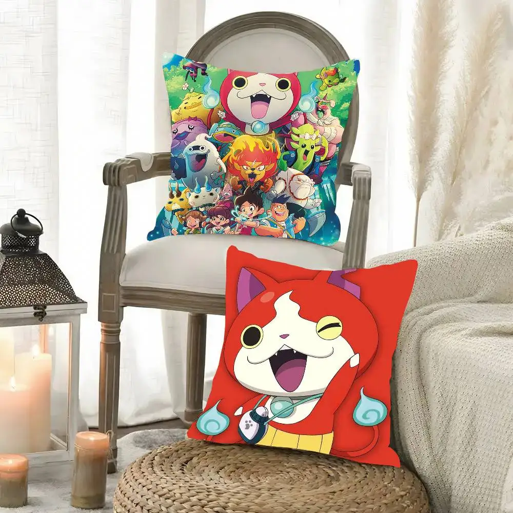 Anime Y-Yo-kai Watch Pillow Case Fashion Square Pillowcase Bedroom Sofa Room Ins Decoration Leisure