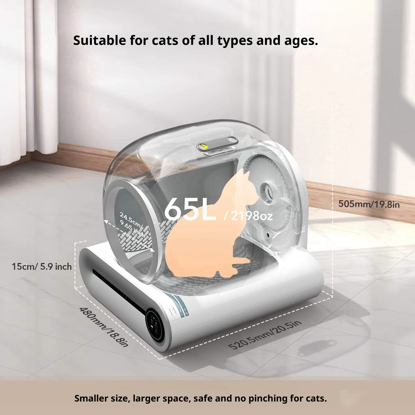 Arenero automático autolimpiable para gatos de interior gran capacidad - imagen 4