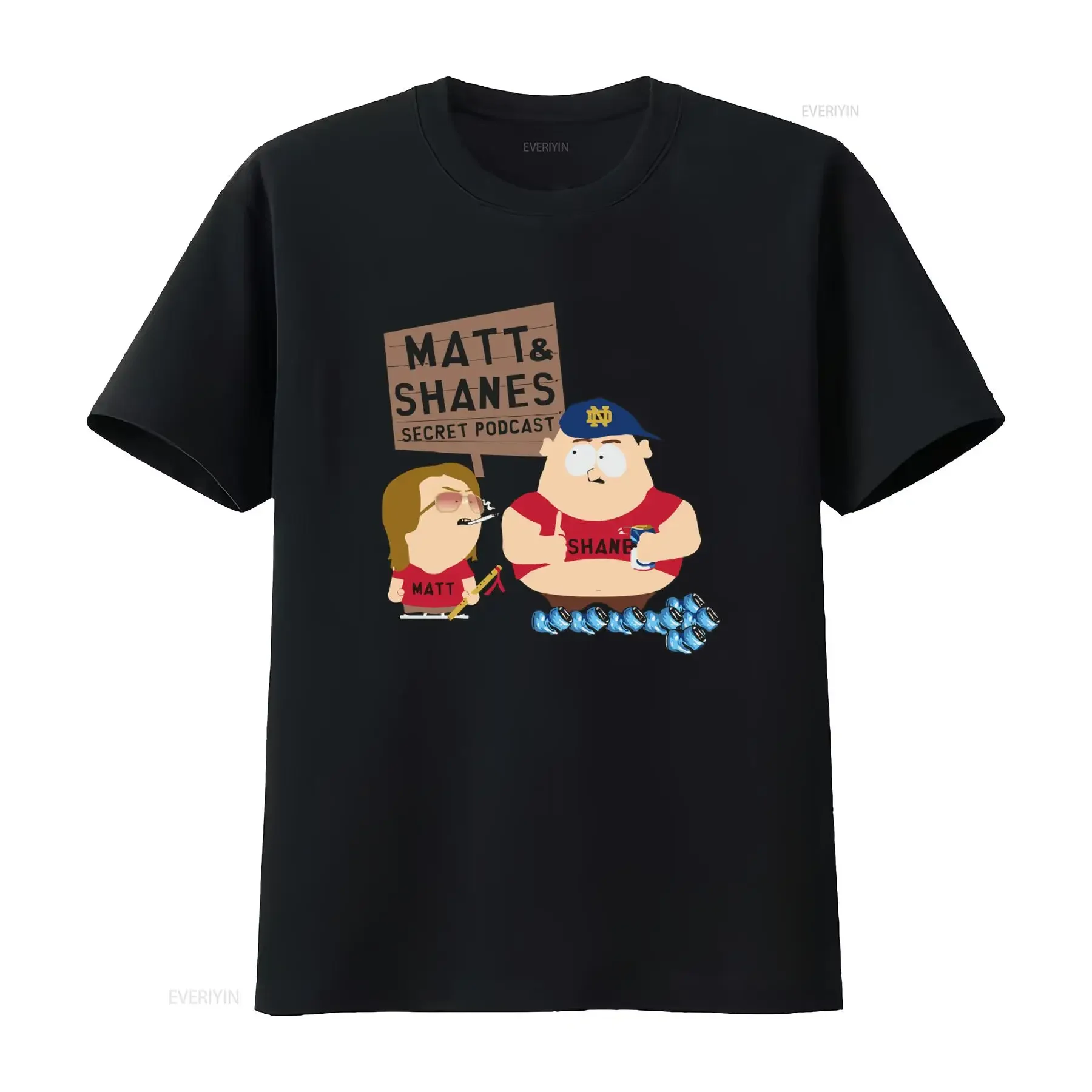 Matt and Shanes Secret Podcast Cartoon Print Softstyle T shirt for Men vintage Washed Stretched Comfortable Slightly Soft