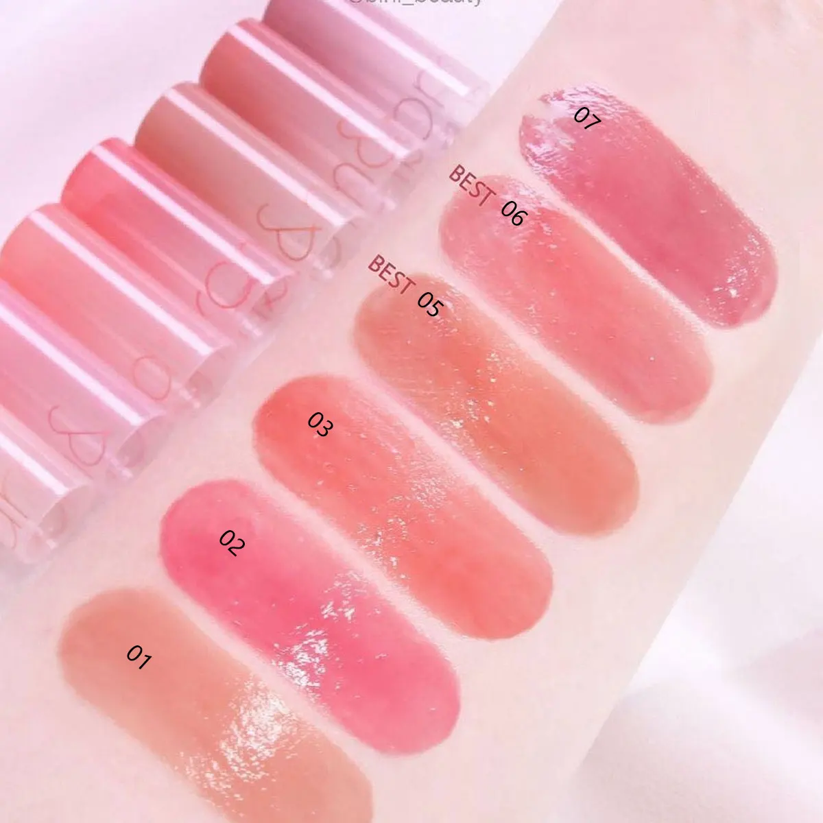 rom&nd BALM PER MEDIÇÃO GLASTING (01-09), tocco liscio, finitura lucida non appiccicosa, Fresh Start, collezione festosa, K-Beauty, trucco coreano