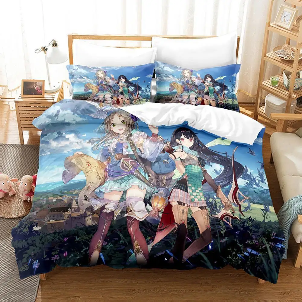 

Atelier Totori The Adventurer Of Arland Bedding Set Cartoon Anime three-piece Set Adult Kid Bedroom Duvet Cover Sets 3D Kawaii