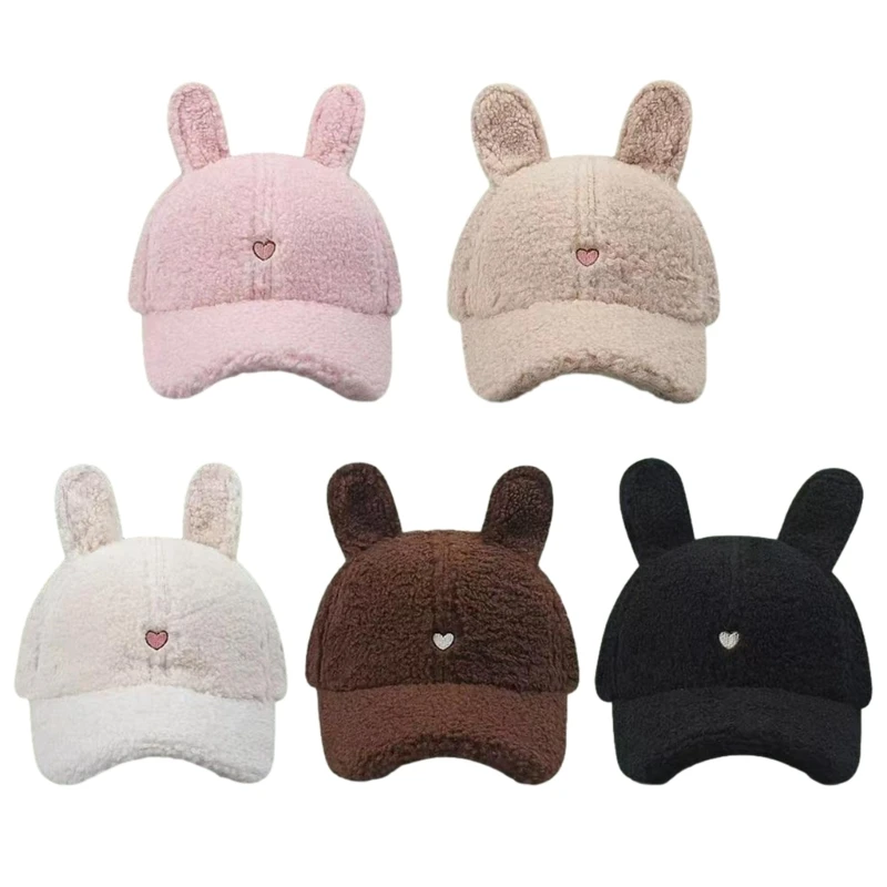 A2ES Female Casual Winter Hat Teens Girls Adjustable Baseball Caps Ear Plush Hat