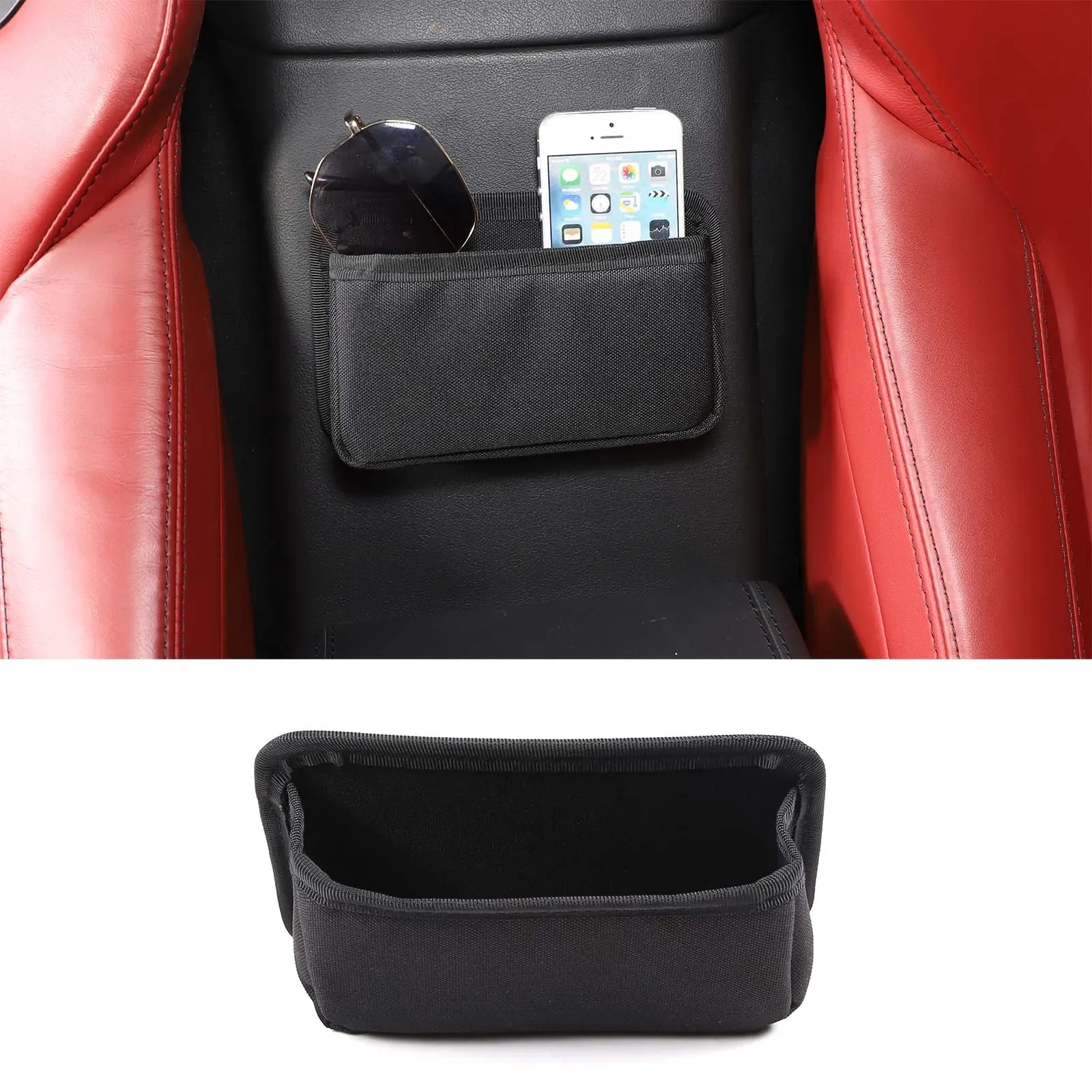 

For 2013+ Jaguar F-TYPE Oxford Cloth Black Car Center Console Armrest Box Storage Bag Mobile Phone Storage Bag Car Accessories