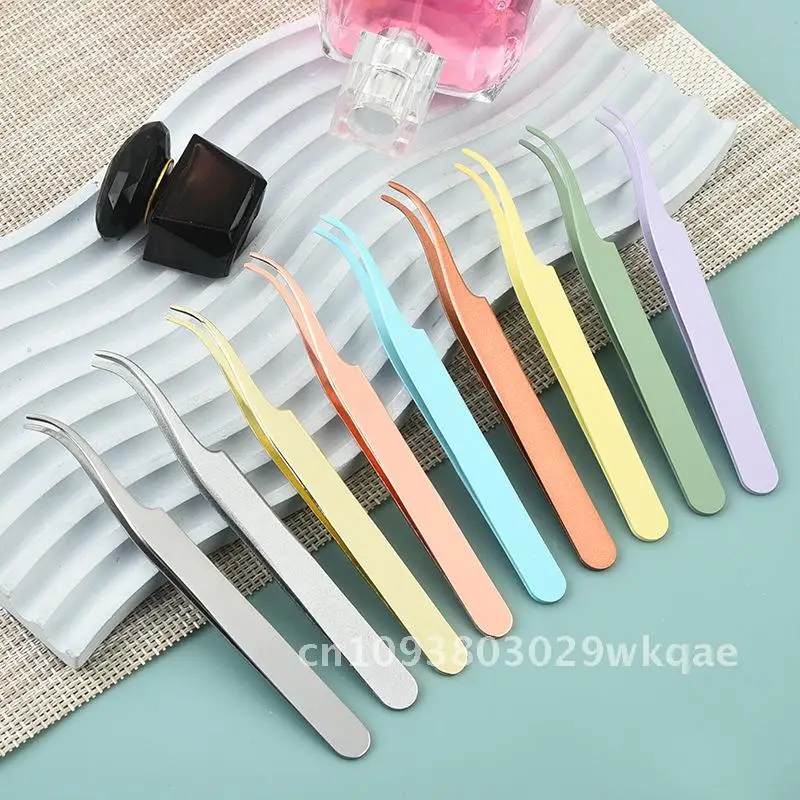 3 قطعة ملاقط رموش من الفولاذ المقاوم للصدأ مشبك رأس مستدير أداة تجعيد الرموش للاستخدام الاحترافي بألوان متعددة