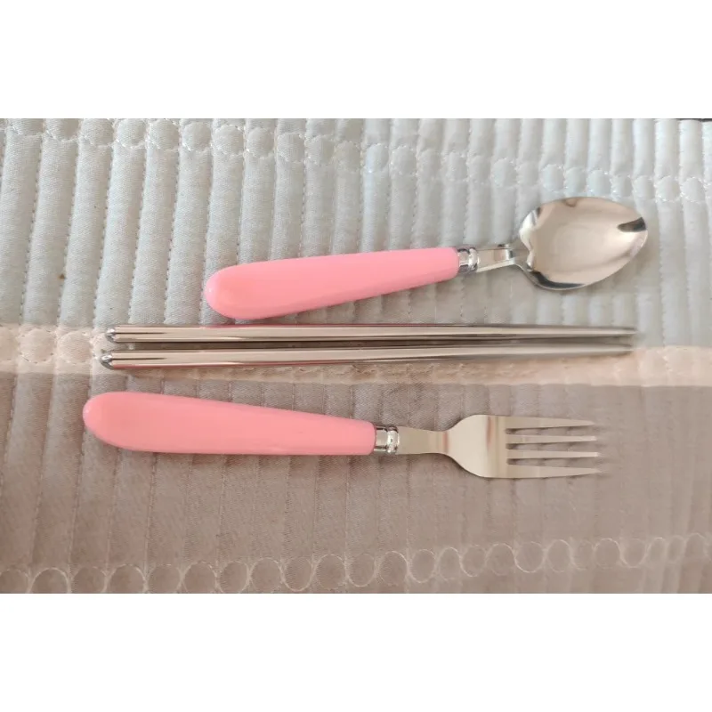 Storage Box Travel Supplies Tainless Steel Fork Chopsticks Spoon Set Portable Worker Student 3pcs Tableware Dinnerware Set