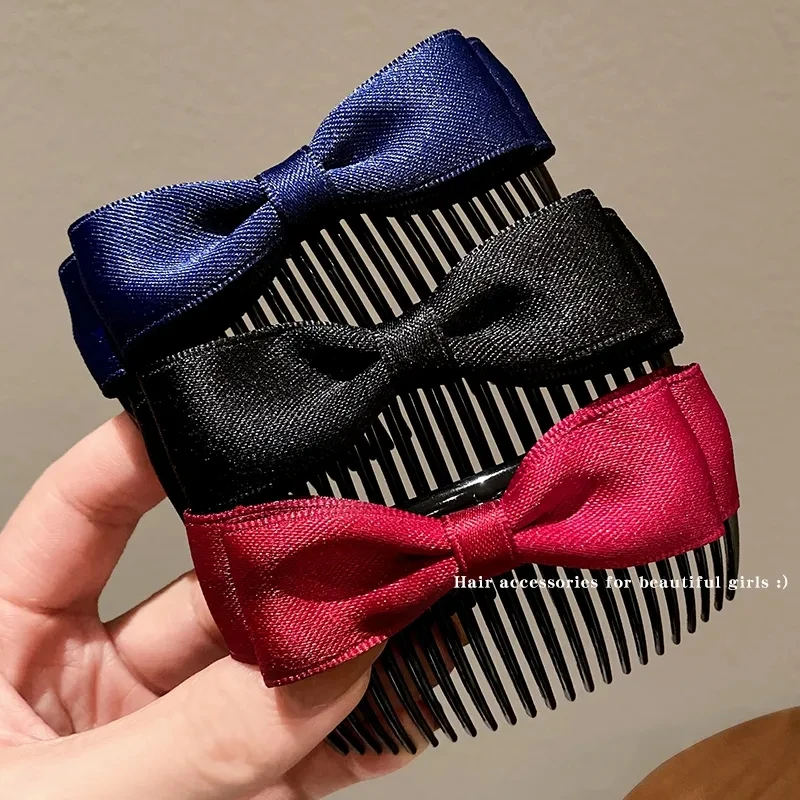 Bow Hair Combs Bangs Broken Hair Finishing Tool Back Head Fixed Hairpin Inserted Comb Pressure Fashion Hair Hoop Styling Tools