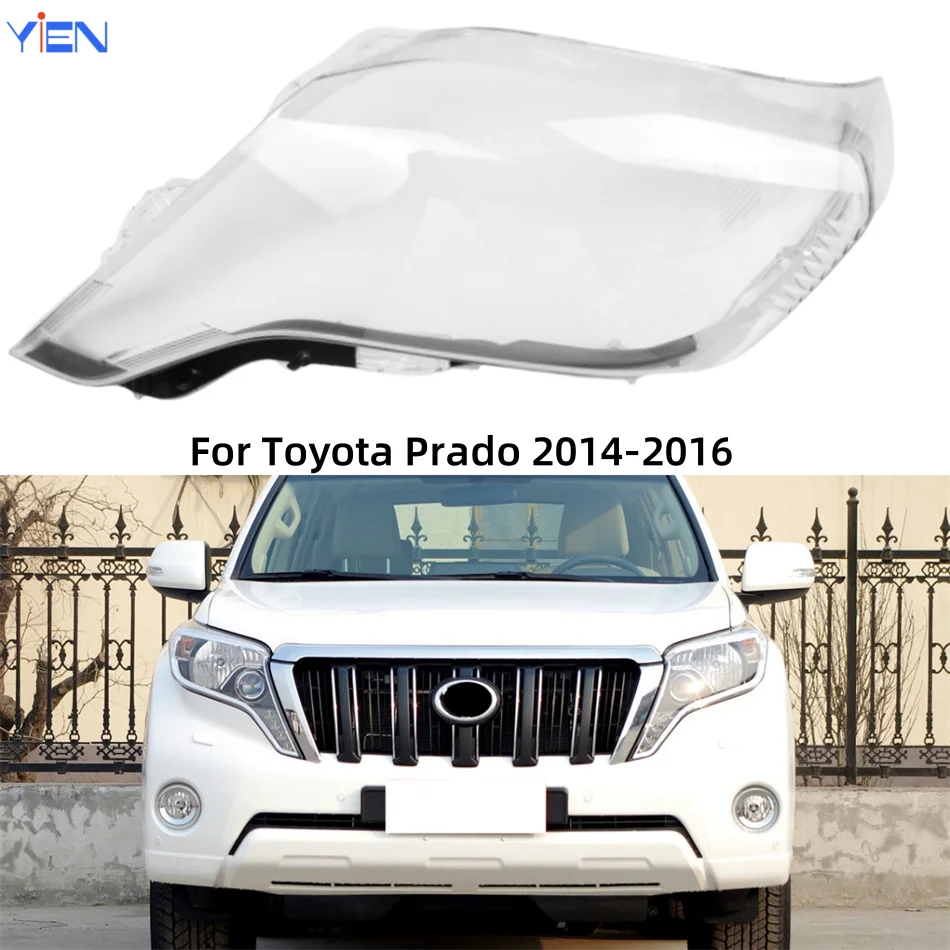 

For Toyota Prado 2014 2015 2016 Accessories Car Lampcover Caps Headlamp Cover Lens Car Front Headlight Lens Cover Lights Shell